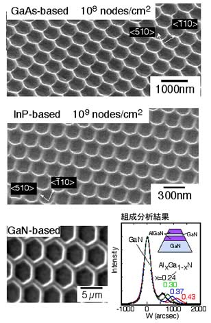 図2　MBE選択成長ヘキサゴナル量子ナノ細線ネットワーク